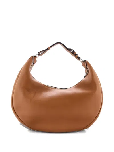 Pre-owned Fendi Graphy Bag Leather Medium Hobo Bag In Brown