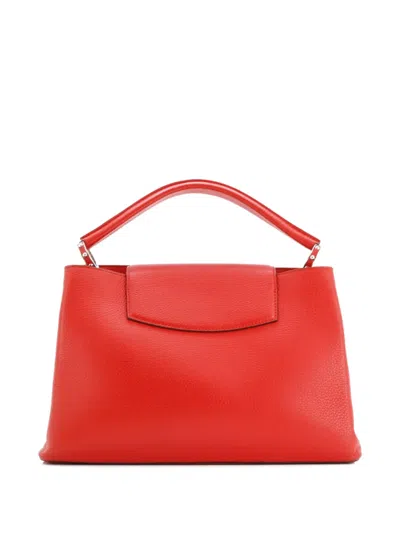 Pre-owned Louis Vuitton Capucines Bag Leather Mm Satchel In Red