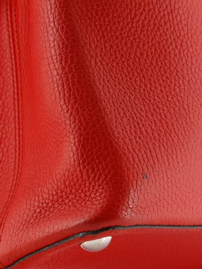 Pre-owned Louis Vuitton Capucines Bag Leather Mm Satchel In Red