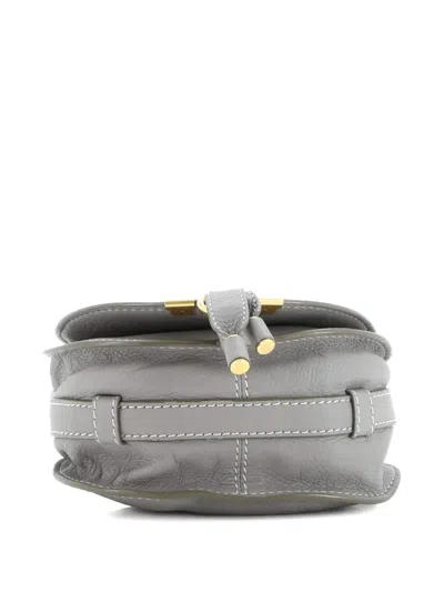 Pre-owned Chloé Marcie Leather Mini Crossbody Bag In Gray