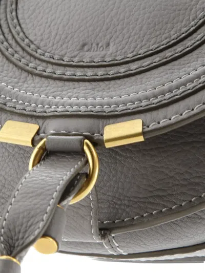 Pre-owned Chloé Marcie Leather Mini Crossbody Bag In Gray