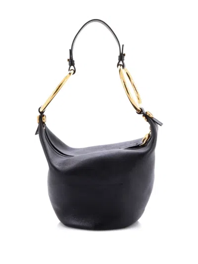 Pre-owned Chloé Bracelet Zip Leather Small Shoulder Bag In Black