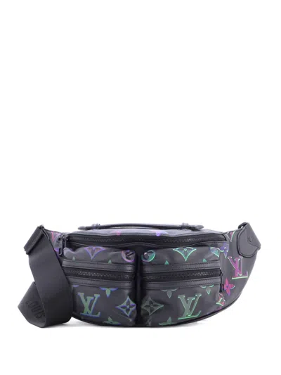 Pre-owned Louis Vuitton Comet Bumbag Spotlight Monogram Giant Leather Belt Bag In Black