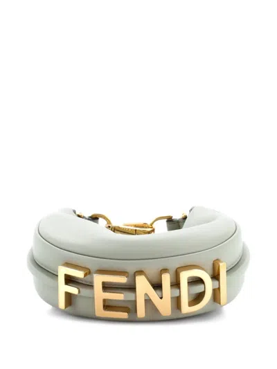 Pre-owned Fendi Graphy Bag Leather Nano Hobo Bag In Green