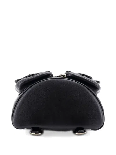 Pre-owned Chanel Duma Pockets Drawstring Quilted Calfskin Small Backpack In Black