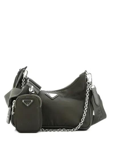 Pre-owned Prada Re-edition 2005 Shoulder Bag Tessuto Small Crossbody Bag In Green