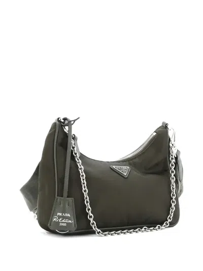 Pre-owned Prada Re-edition 2005 Shoulder Bag Tessuto Small Crossbody Bag In Green
