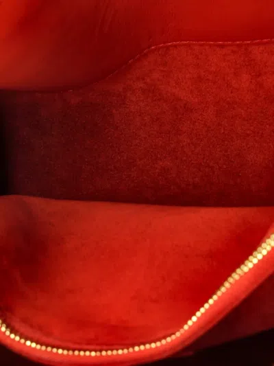 Pre-owned Louis Vuitton Double V Handbag Calfskin With Monogram Canvas Satchel In Brown