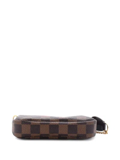 Pre-owned Louis Vuitton Pochette Accessoires Limited Edition Damier Mini Clutch Bag In Brown