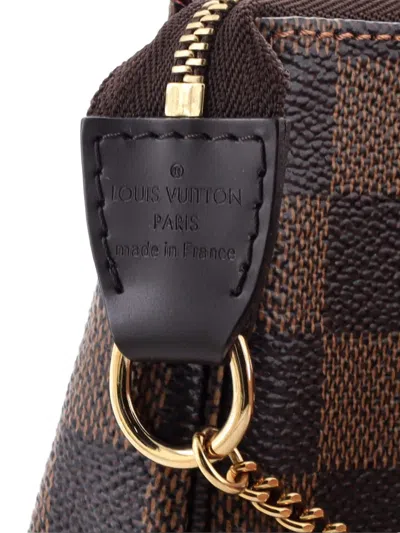 Pre-owned Louis Vuitton Pochette Accessoires Limited Edition Damier Mini Clutch Bag In Brown