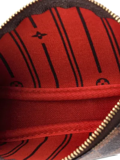 Pre-owned Louis Vuitton Pochette Accessoires Limited Edition Damier Mini Clutch Bag In Brown