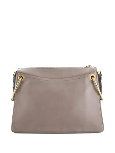 Pre-owned Chloé Roy Leather Medium Shoulder Bag In Neutral