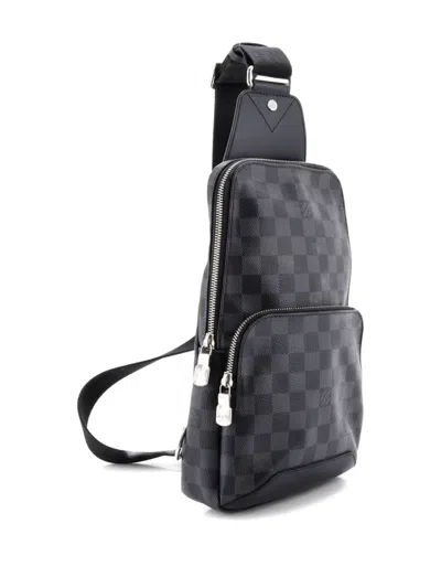 Pre-owned Louis Vuitton Avenue Sling Bag Damier Graphite Crossbody Bag In Black