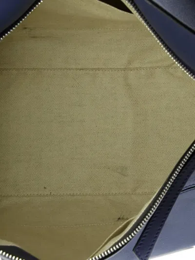 Pre-owned Loewe Puzzle Bag Leather Large Satchel In Blue