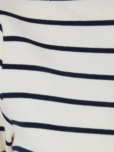 Ralph Lauren Striped Boat Neck T-shirt In Neutral