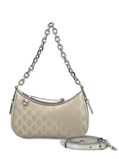 Gucci Gg Emblem Small Shoulder Bag In Neutral