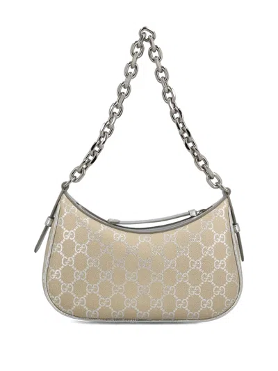 Gucci Gg Emblem Small Shoulder Bag In Neutral