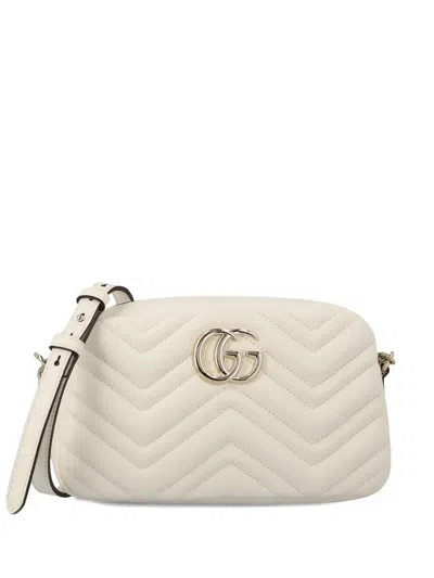 Gucci Small Gg Marmont Chevron Shoulder Bag In Brown