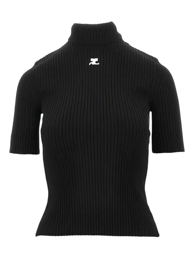 Courrèges Reedition Jumper T-shirt In Black