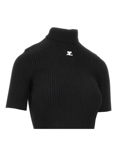 Courrèges Reedition Jumper T-shirt In Black