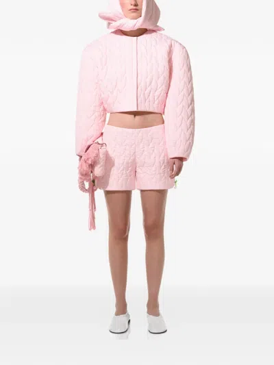 Anouki Quilted Embellished Bomber Jacket In Pink