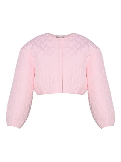 Anouki Quilted Embellished Bomber Jacket In Pink