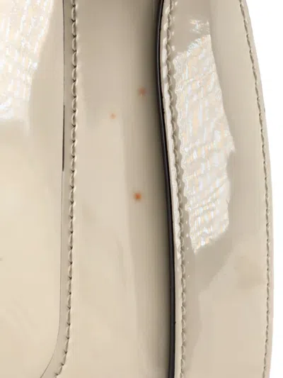 Pre-owned Gucci Jackie 1961 Chain Hobo Patent Mini Shoulder Bag In White