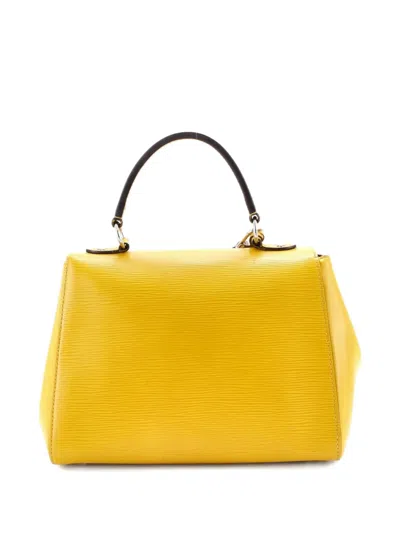 Pre-owned Louis Vuitton Cluny Top Handle Bag Epi Leather Bb Satchel In Yellow