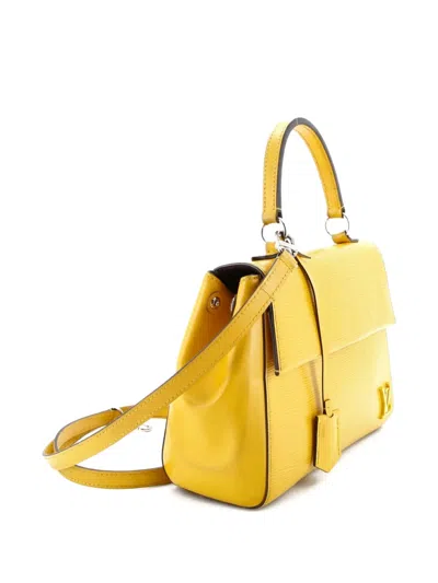Pre-owned Louis Vuitton Cluny Top Handle Bag Epi Leather Bb Satchel In Yellow