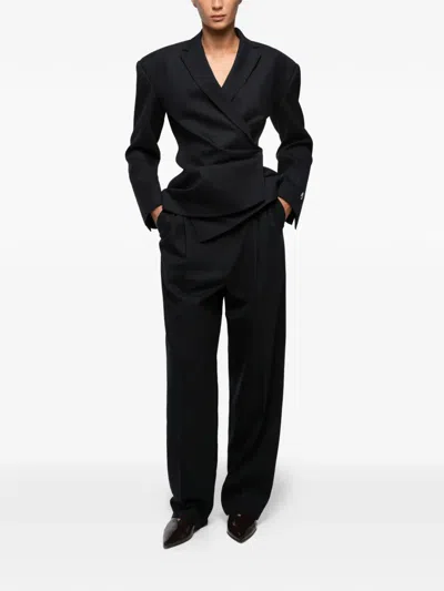 Anouki Draped Blazer In Blue