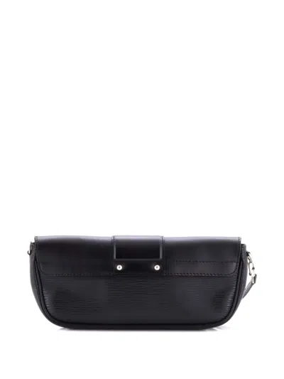 Pre-owned Louis Vuitton Montaigne Epi Leather Clutch Bag In Black
