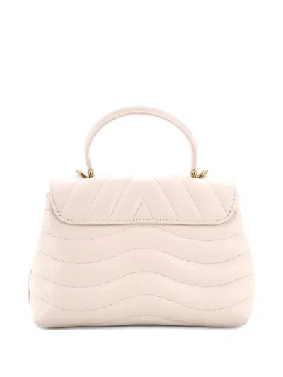 Pre-owned Louis Vuitton New Wave Hold Me Top Handle Bag Quilted Leather Satchel In Neutral