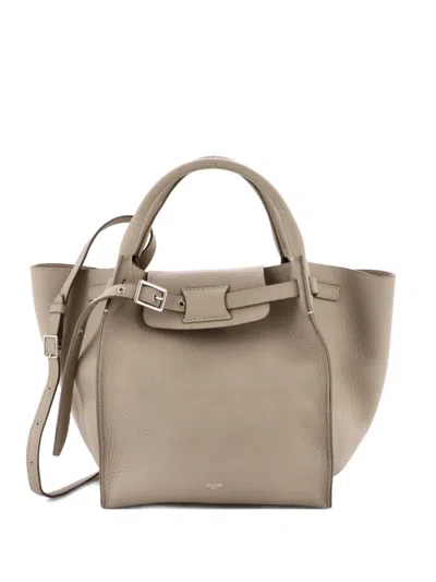 Pre-owned Celine Big Bag Grained Calfskin Small Satchel In Neutral