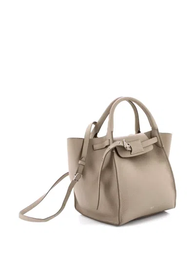 Pre-owned Celine Big Bag Grained Calfskin Small Satchel In Neutral