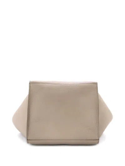 Pre-owned Celine Big Bag Grained Calfskin Small Satchel In Neutral