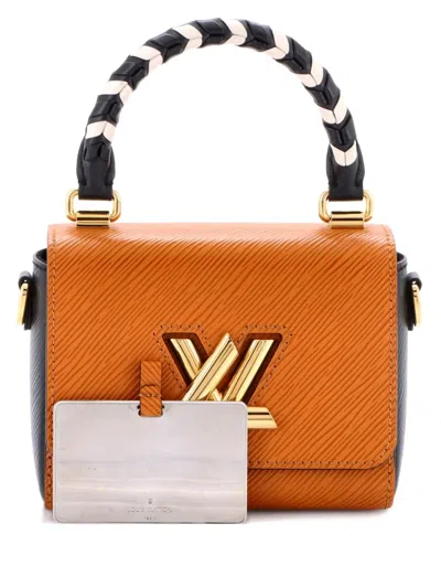 Pre-owned Louis Vuitton Twist Top Handle Bag Limited Edition Crafty Epi Leather Mini Crossbody Bag In Black