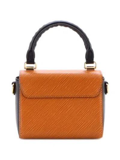 Pre-owned Louis Vuitton Twist Top Handle Bag Limited Edition Crafty Epi Leather Mini Crossbody Bag In Black