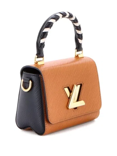 Pre-owned Louis Vuitton Twist Top Handle Bag Limited Edition Crafty Epi Leather Mini Crossbody Bag In Black