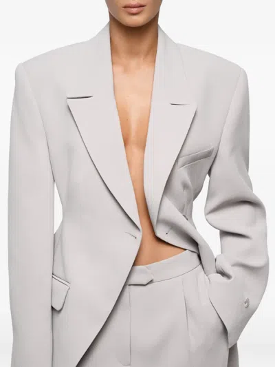 Anouki Notched-lapels Blazer In Neutral
