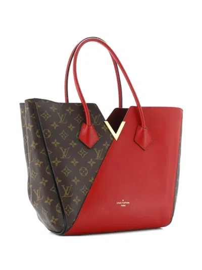 Pre-owned Louis Vuitton Kimono Handbag Monogram Canvas And Leather Mm Tote Bag In Brown