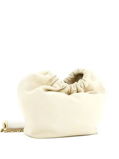 Pre-owned Loewe Squeeze Leather Small Hobo Bag In Neutral