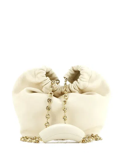 Pre-owned Loewe Squeeze Leather Small Hobo Bag In Neutral