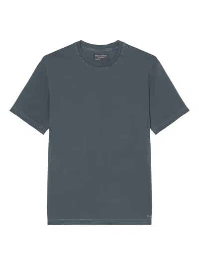 Marc O'polo Washed Crew-neck T-shirt In Blue