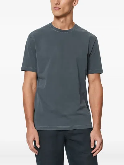 Marc O'polo Washed Crew-neck T-shirt In Blue