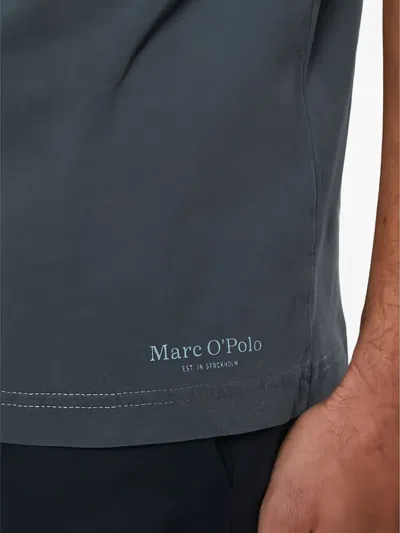 Marc O'polo Washed Crew-neck T-shirt In Blue