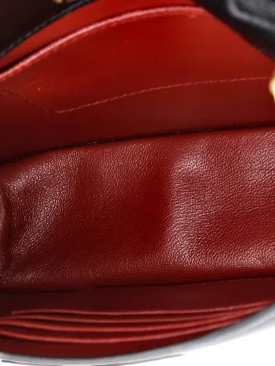 Pre-owned Prada Convertible Flap With Chain City Calf And Saffiano Clutch Bag In Black