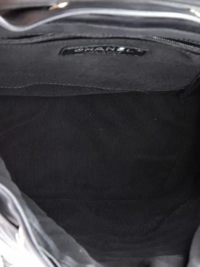 Pre-owned Chanel Urban Spirit Chevron Leather Small Backpack In Black