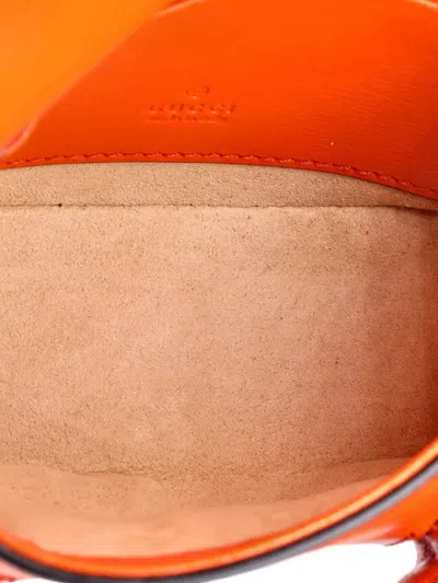 Pre-owned Gucci Horsebit 1955 Flap Wallet With Strap Leather Crossbody Bag In Orange