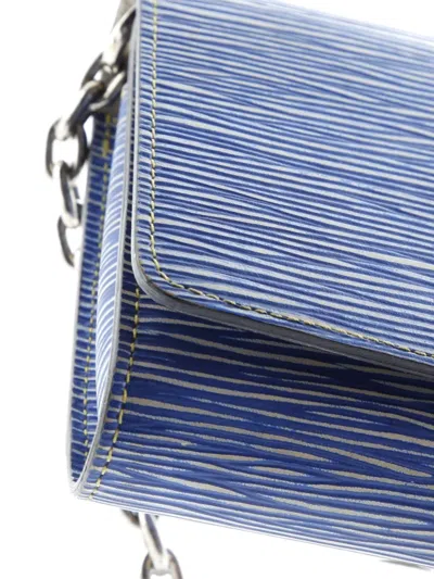 Pre-owned Louis Vuitton Twist Chain Wallet Epi Leather Crossbody Bag In Blue