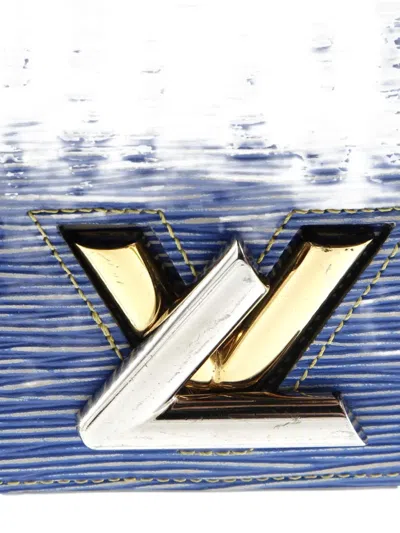 Pre-owned Louis Vuitton Twist Chain Wallet Epi Leather Crossbody Bag In Blue